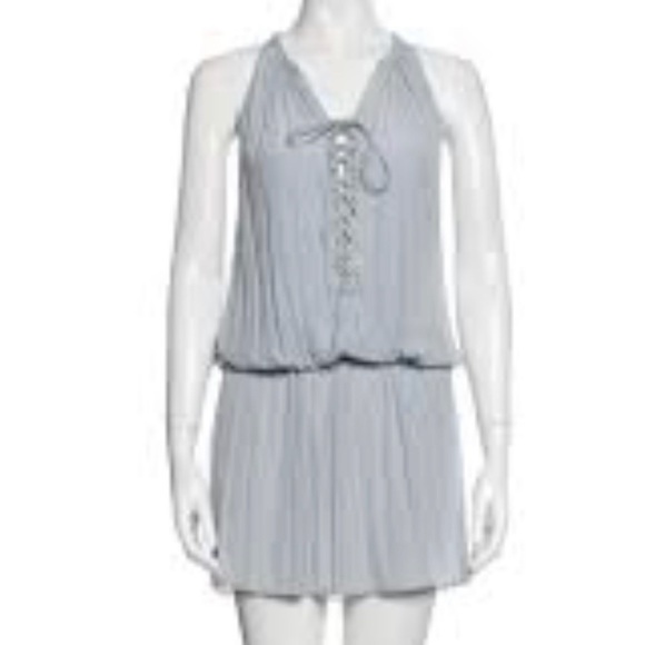 Ramy Brook Alexandra Sleeveless Dress in Light Blue/Silver - Picture 1 of 8